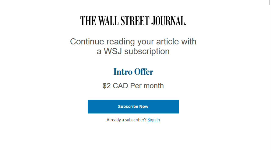 Paywalls - Wall Street Journal
