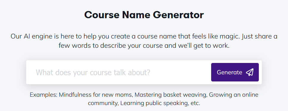 Course name generator