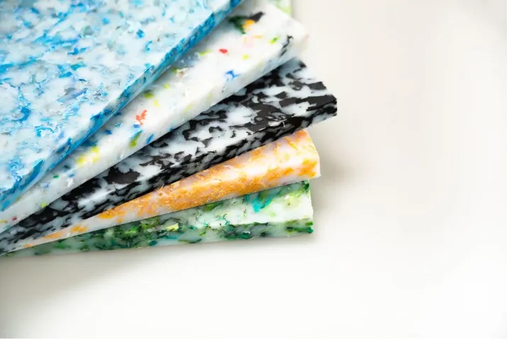 複合プラスチックから生まれた100%廃プラの新素材