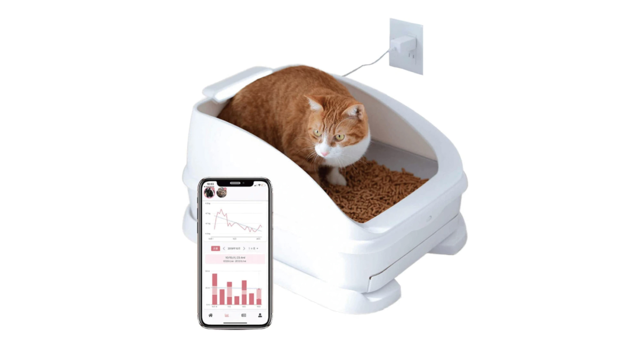AI技術搭載の猫用スマートトイレ