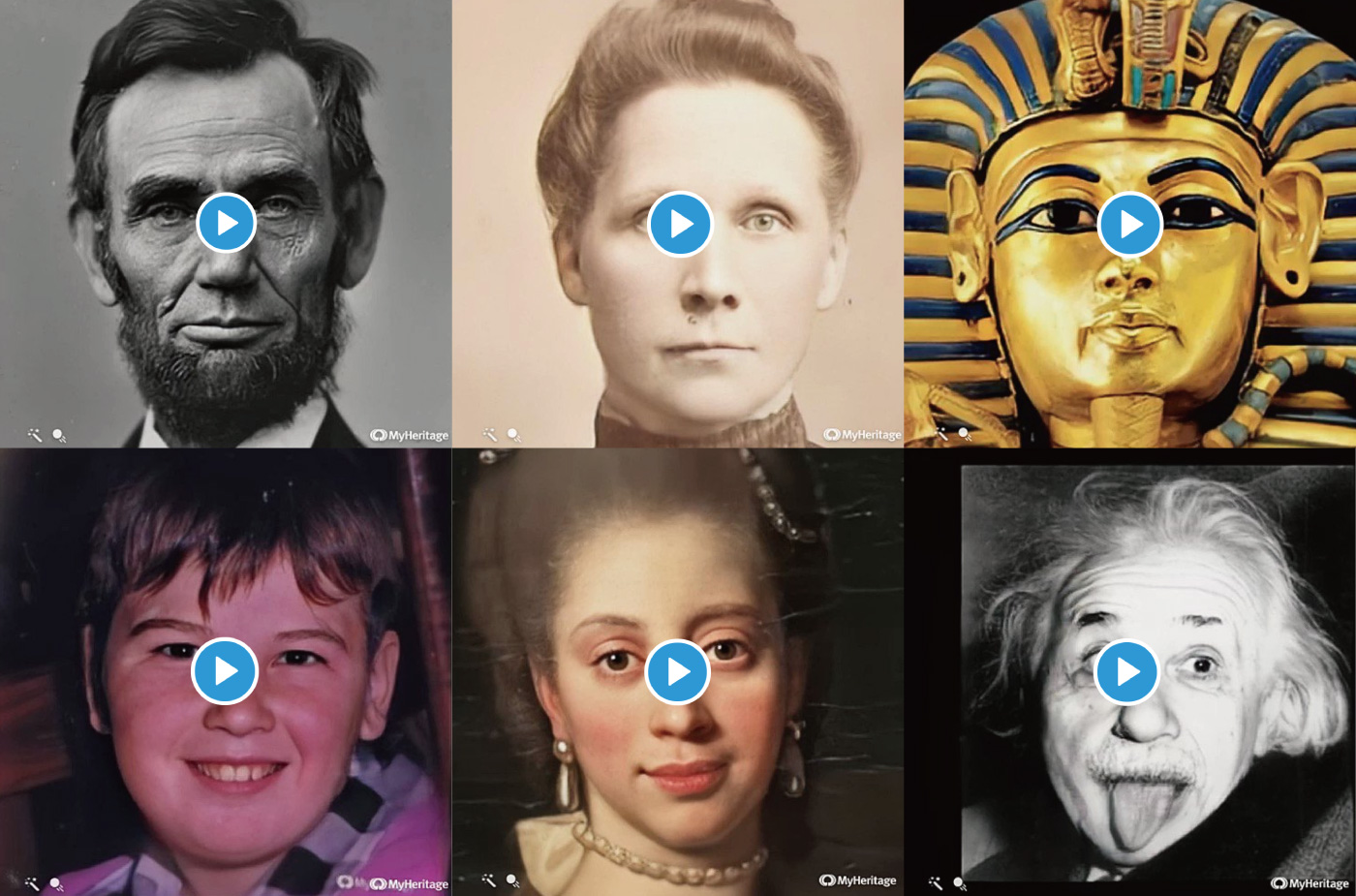 古い写真の顔を動かすディープラーニング技術