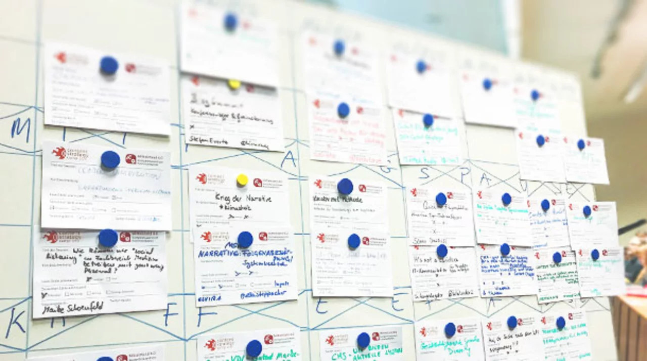 Pinwand mit Notizen
