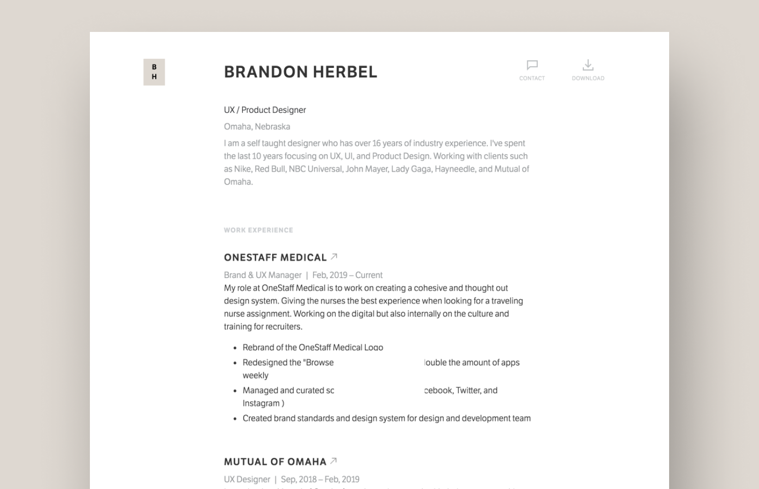 Product Designer Resume example built with Standard Resume