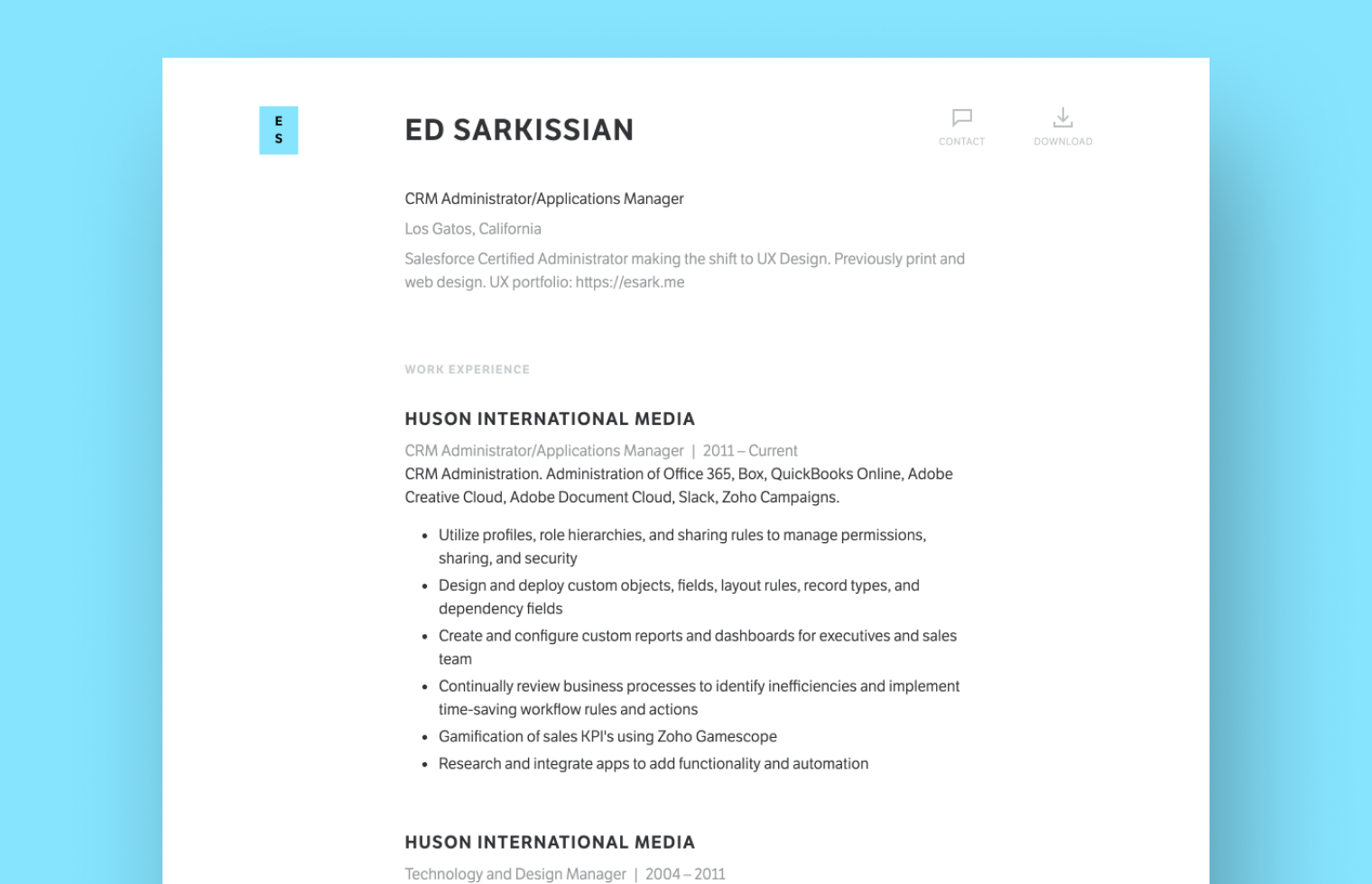 Product Manager resume example built with Standard Resume