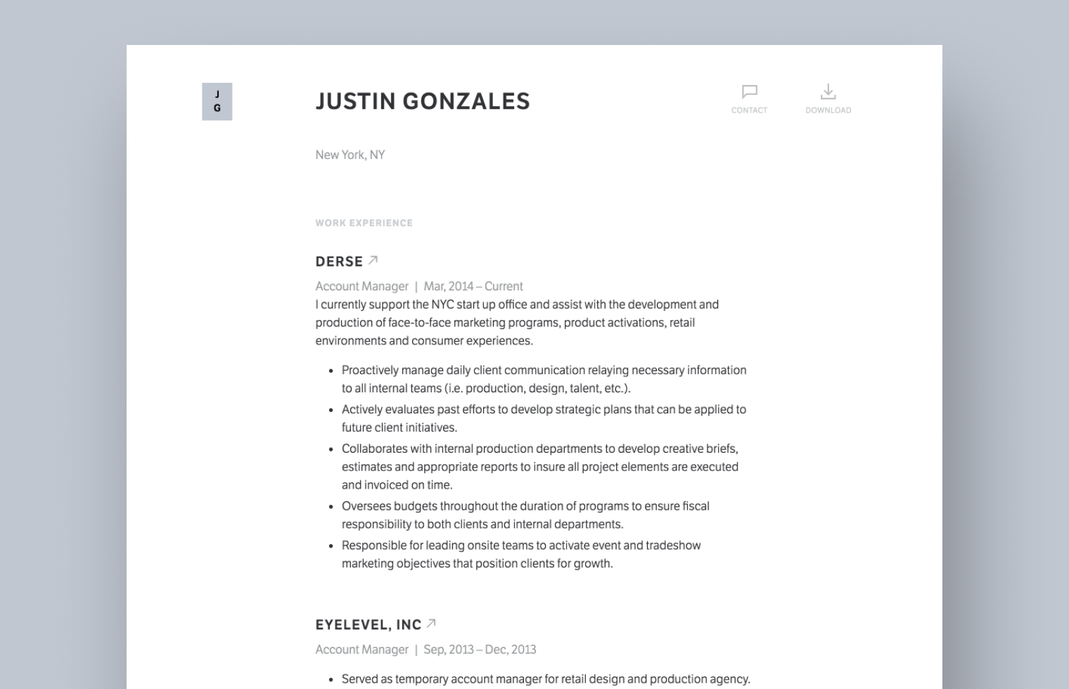 Account Manager Resume example built with Standard Resume