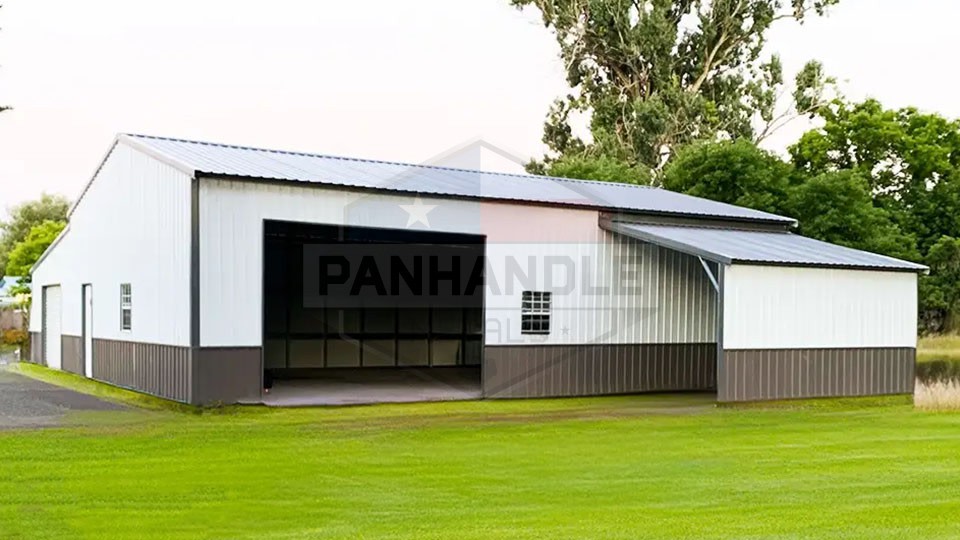 24x45x12 Vertical Garage With Lean-To 24x45x12 Vertical Garage With Lean-To