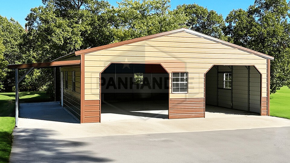 24x30x9 Vertical Garage With Lean-To 24x30x9 Vertical Garage With Lean-To