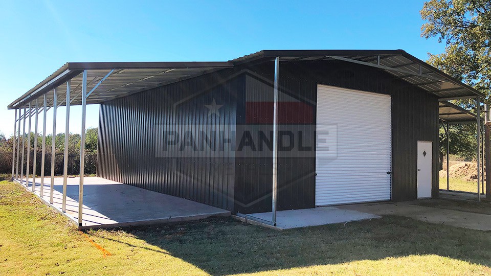 30x45x12 Custom Garage with Lean-Tos 30x45x12 Custom Garage with Lean-Tos