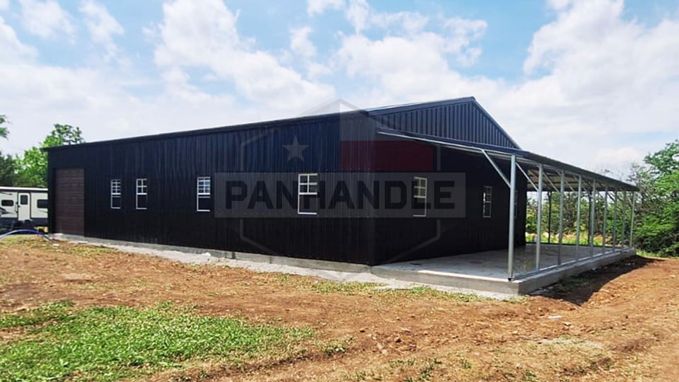 30x80x16 Vertical Garage with Lean-to 30x80x16 Vertical Garage with Lean-to
