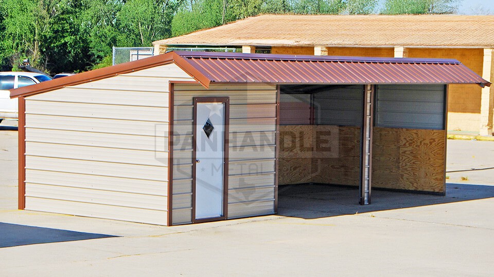 26x12x8 Metal Loafing Shed 26x12x8 Metal Loafing Shed