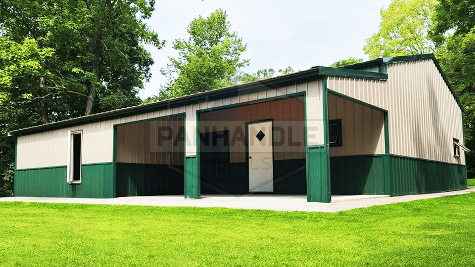 24x30x12 Vertical Garage With Lean-To 24x30x12 Vertical Garage With Lean-To