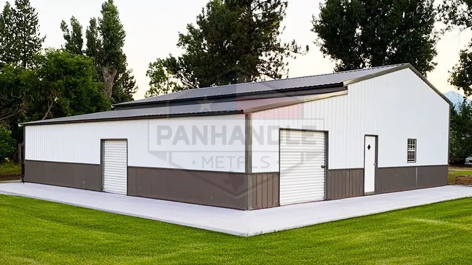 28x50x11 Vertical Garage With Lean-To 28x50x11 Vertical Garage With Lean-To