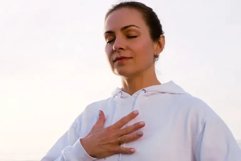 Woman breathing