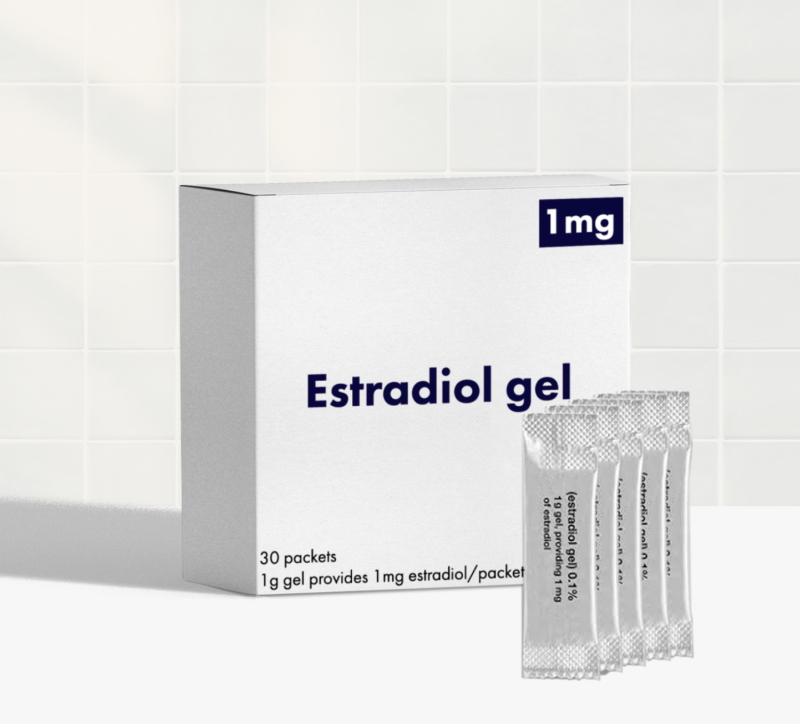 Estradiol gel product on tile