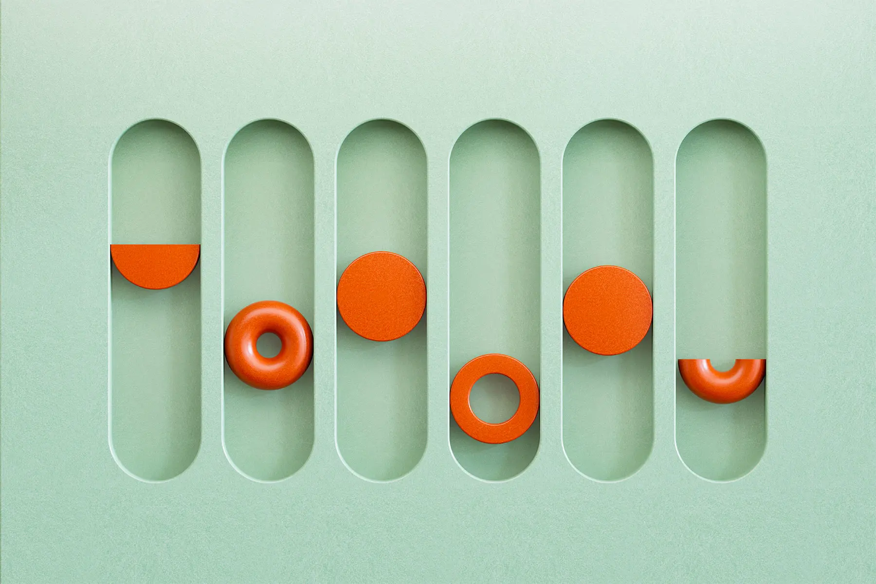 Pale green and orange visualization of menopausal symptoms effected by HRT over time. header
