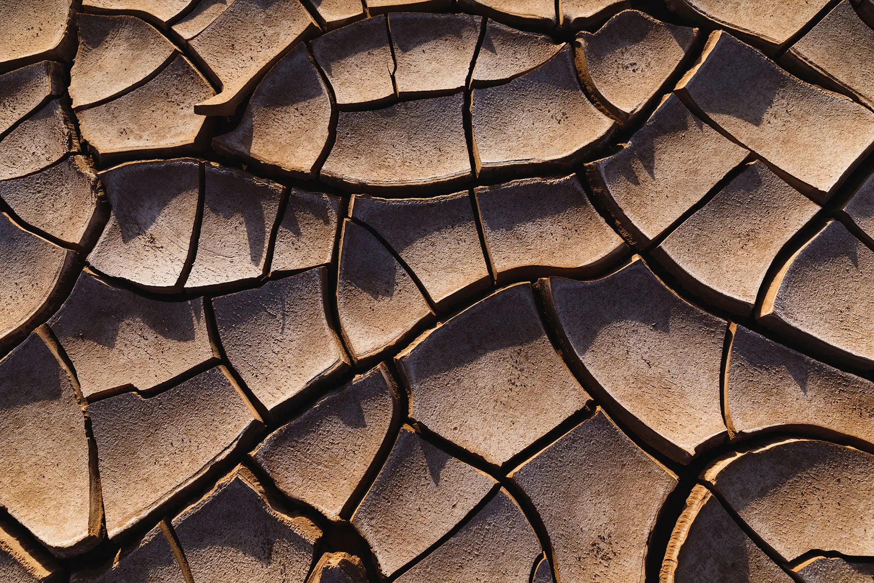 AW866 photo of shadows cast on deep cracks formed in dry riverbed (header)