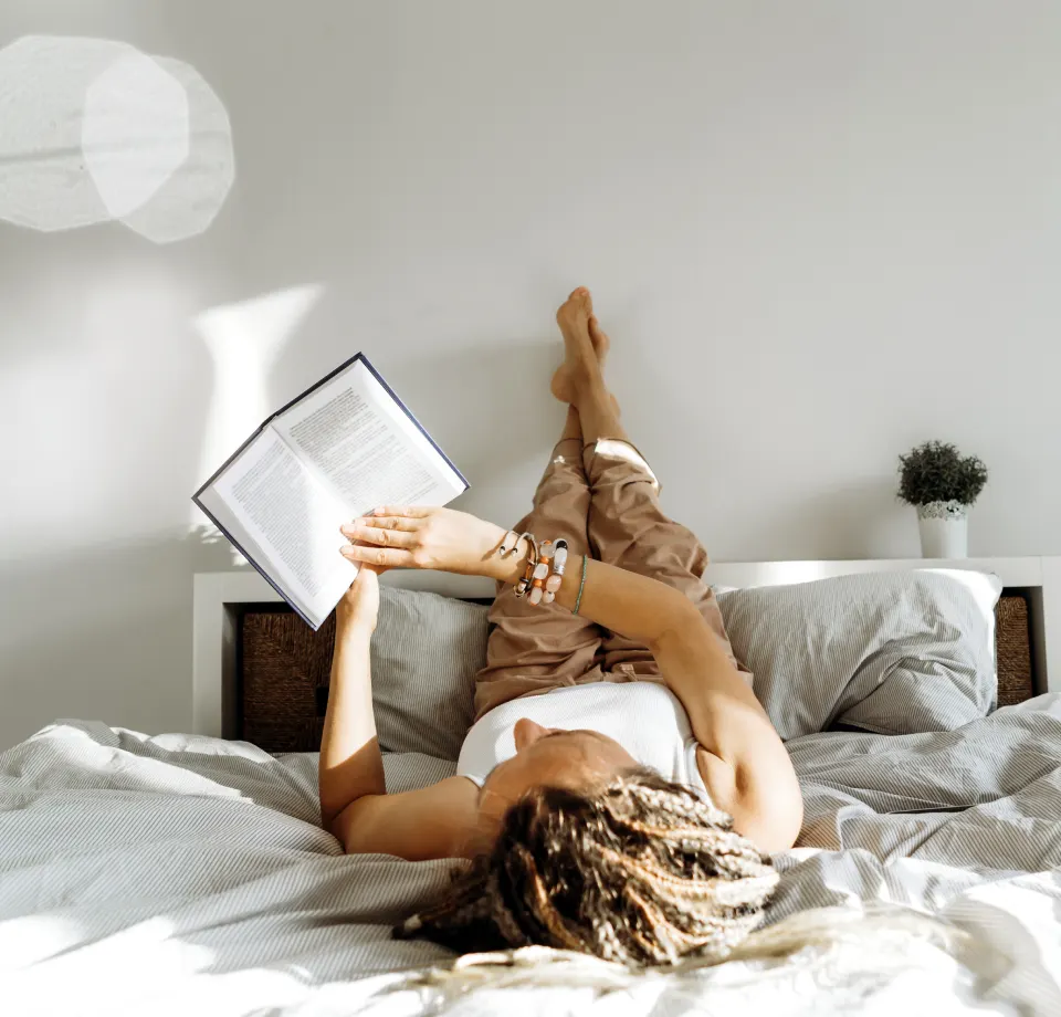 lady reading a book