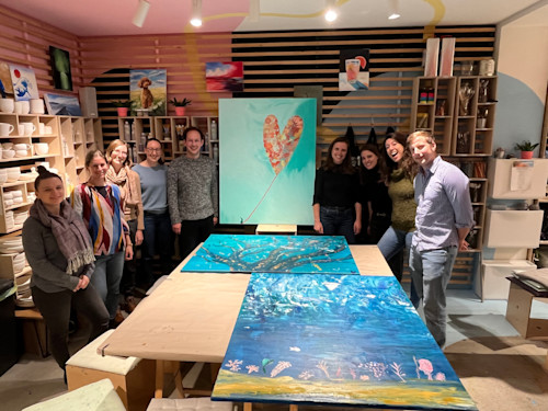 Creativity, team spirit and wishes for mental well-being - our team painting event in December in Paint It Easy in Zurich