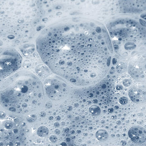 Bubbles of the foam in magnification.
