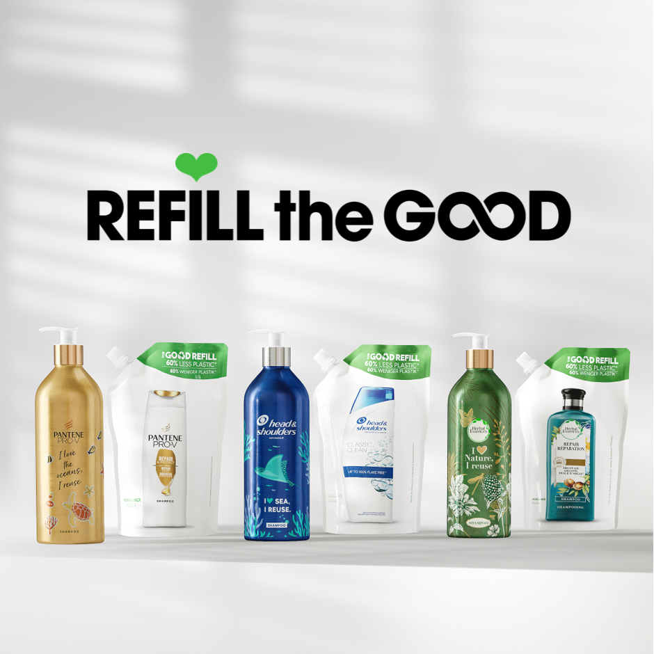 REFILL GOOD - bottles and refill packs for Pantene, Head and Shoulders, Herbal Essences