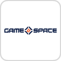 Game Space logo, Gaming lounge, Blue and orange