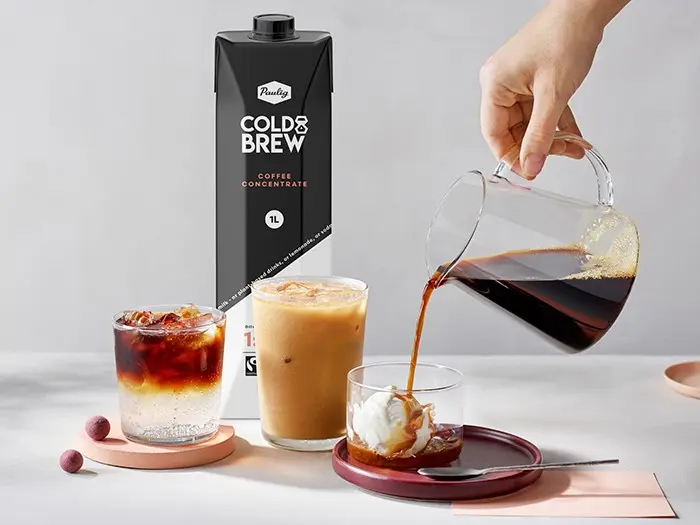 Cold brew concentrate with drinks