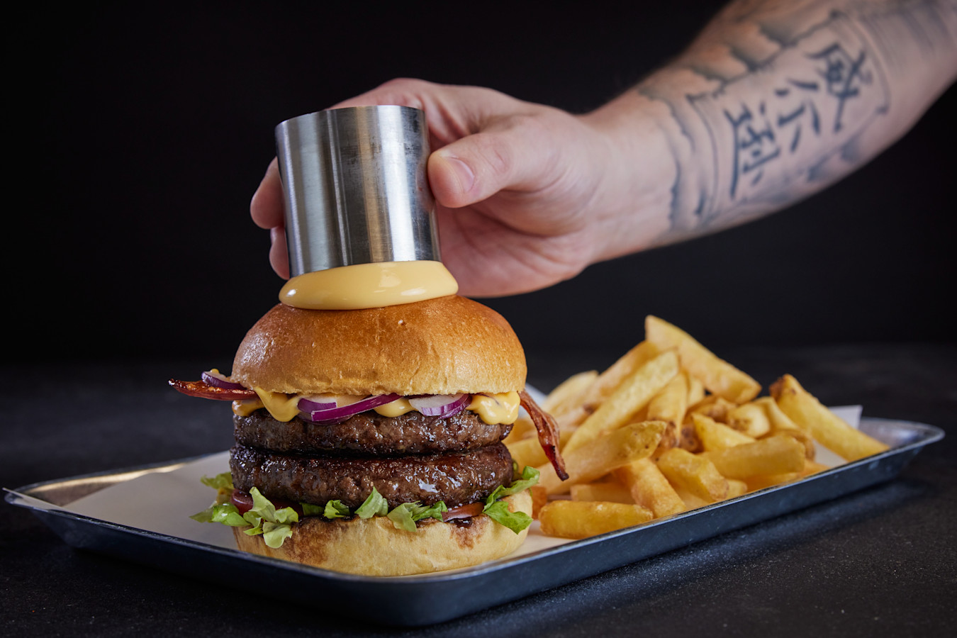 Santa Maria Dirty Double Bacon Cheeseburger