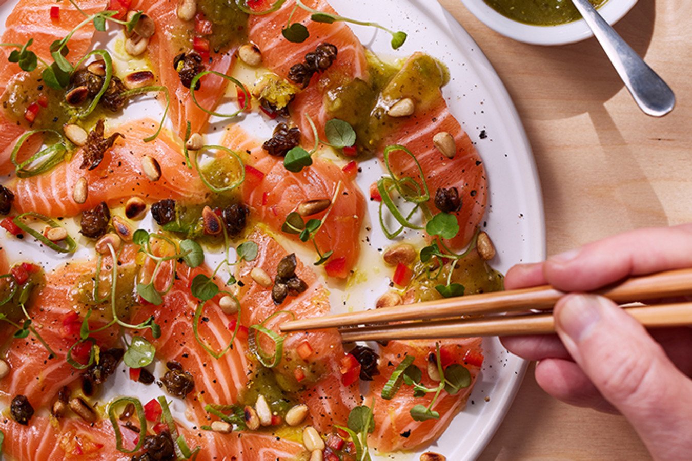 Salmon crudo salsa verde 4-3