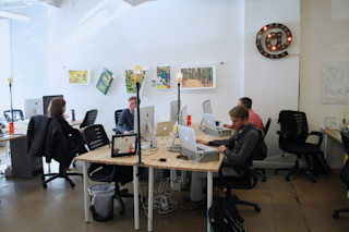 A snapshot of the working environment at PivotDesk.