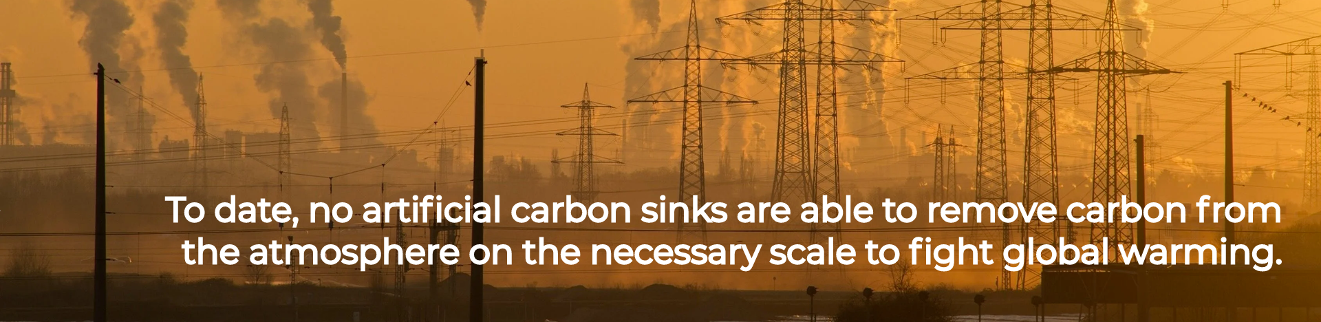 To date, no artificial carbon sinks are able to remove carbon from the atmosphere on the necessary scale to fight global warming.