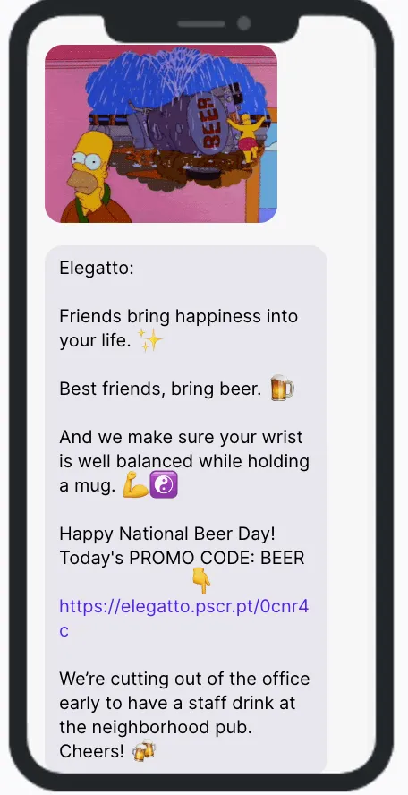 Elegatto National Beer Day SMS Campaign Elegatto National Beer Day SMS Campaign