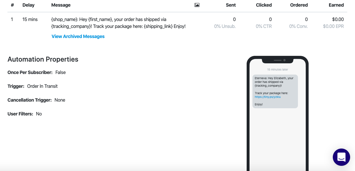 Shipping-Notification-Automation-Message
