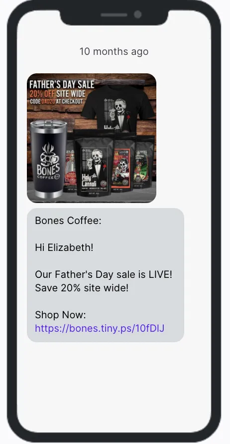 Bones Coffee SMS Father's Day Bones Coffee SMS Father's Day