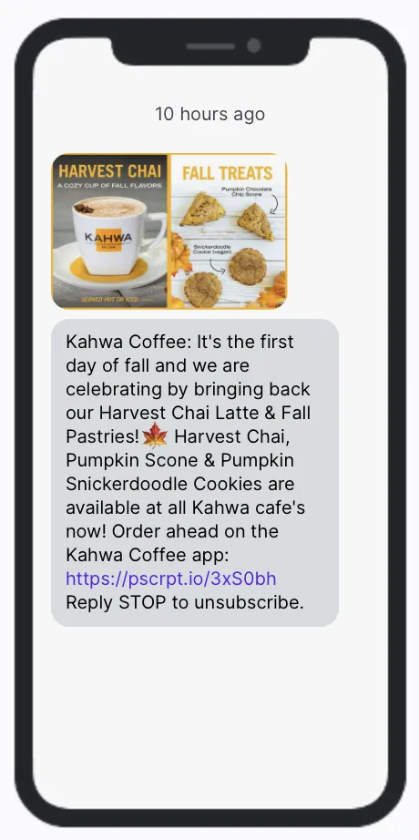 First Day of Fall - SMS Campaign - Kahwa First Day of Fall - SMS Campaign - Kahwa