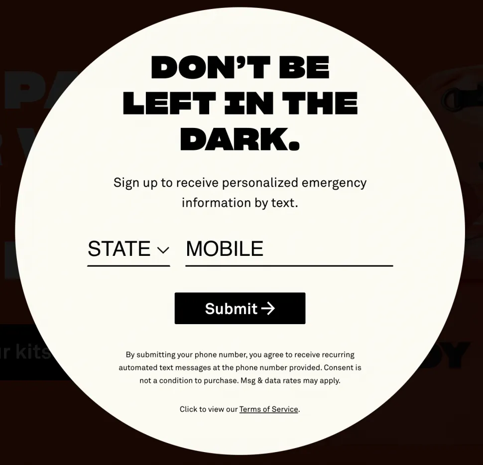 JUDY-SMS-Compliance-Example-970x934 This is a beautiful example from JUDY of an SMS capture pop-up.