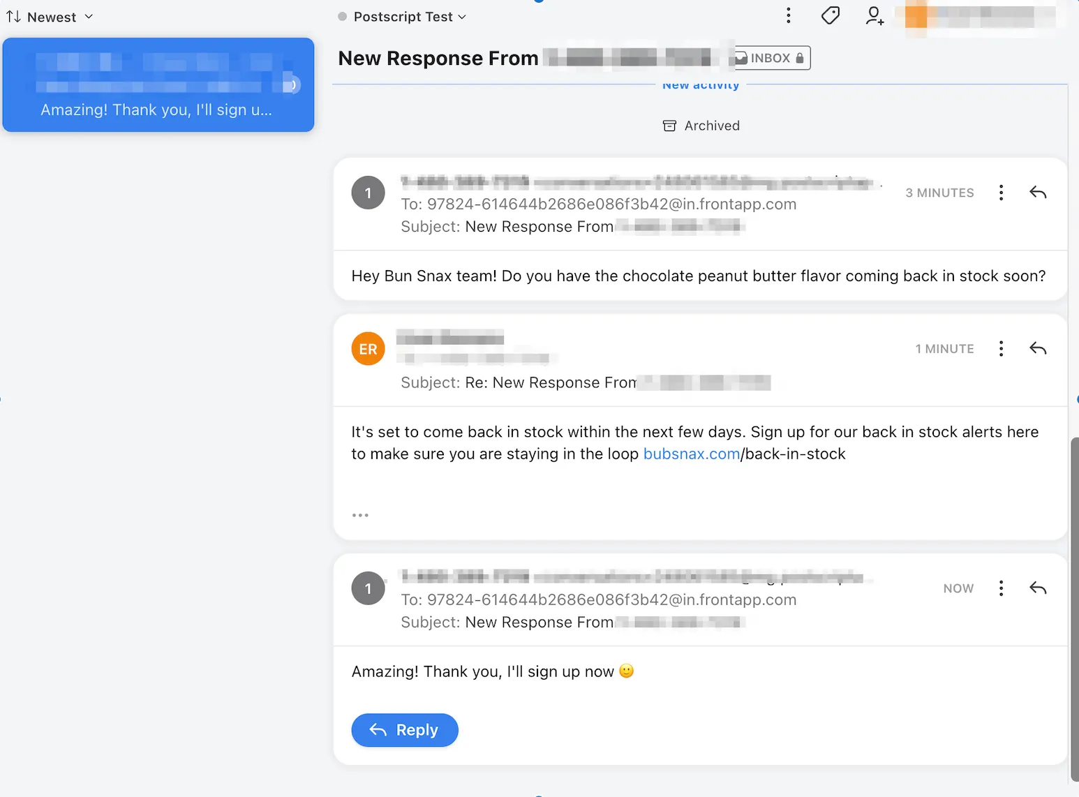 Integration screenshot