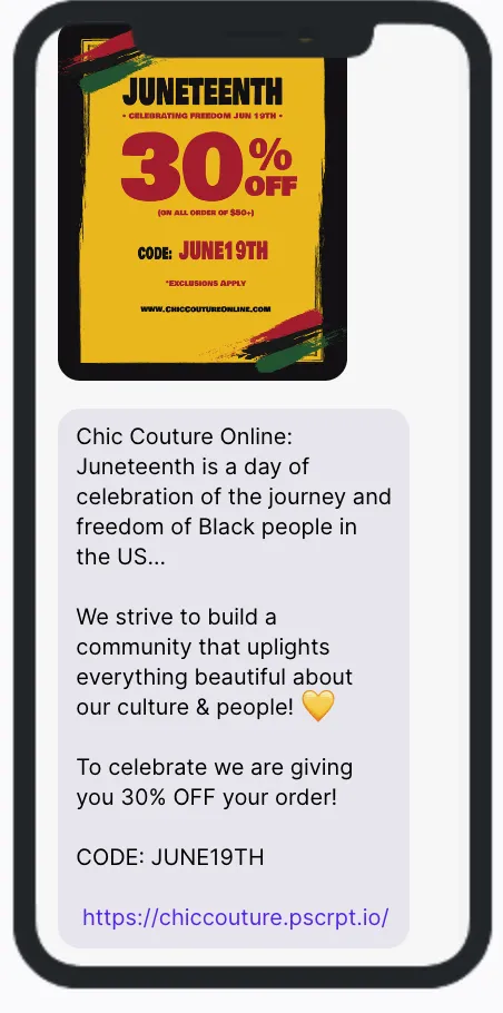 Juneteenth SMS Campaign Juneteenth SMS Campaign