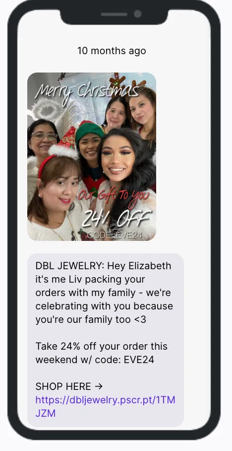DBL Jewelry Family Selfie - SMS Campaign DBL Jewelry Family Selfie - SMS Campaign