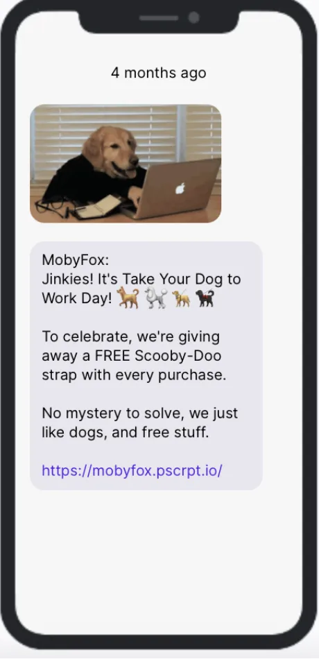 National Take Your Dog to Work Day - SMS Campaign National Take Your Dog to Work Day - SMS Campaign