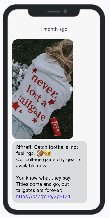 College Colors Day - SMS Campaign - Riffraff College Colors Day - SMS Campaign - Riffraff