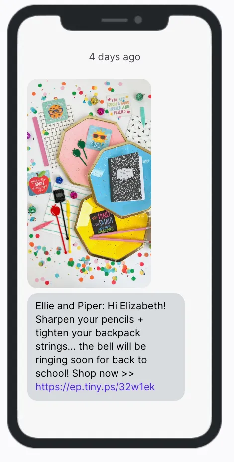 Ellie & Piper SMS Campaign Ellie & Piper SMS Campaign