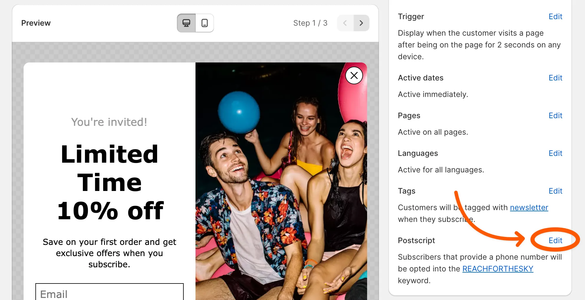 Integration screenshot