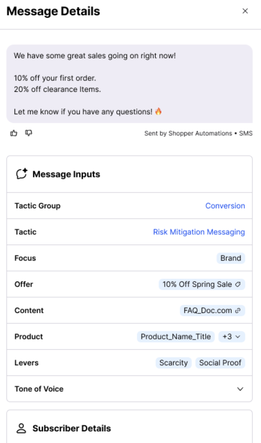 Message Details Message Details