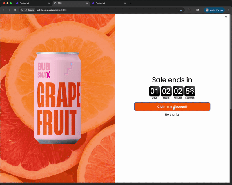 Popup countdown timer Popup countdown timer