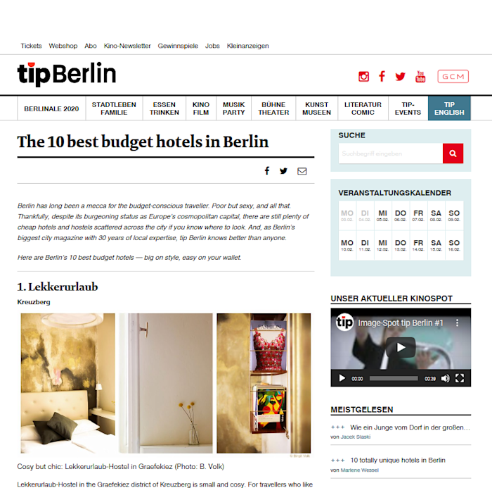 Screenshot 2020-02-05 The 10 best budget hotels in Berlin tip Berlin