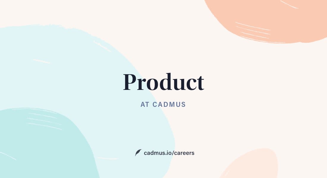 A banner that says product at Cadmus