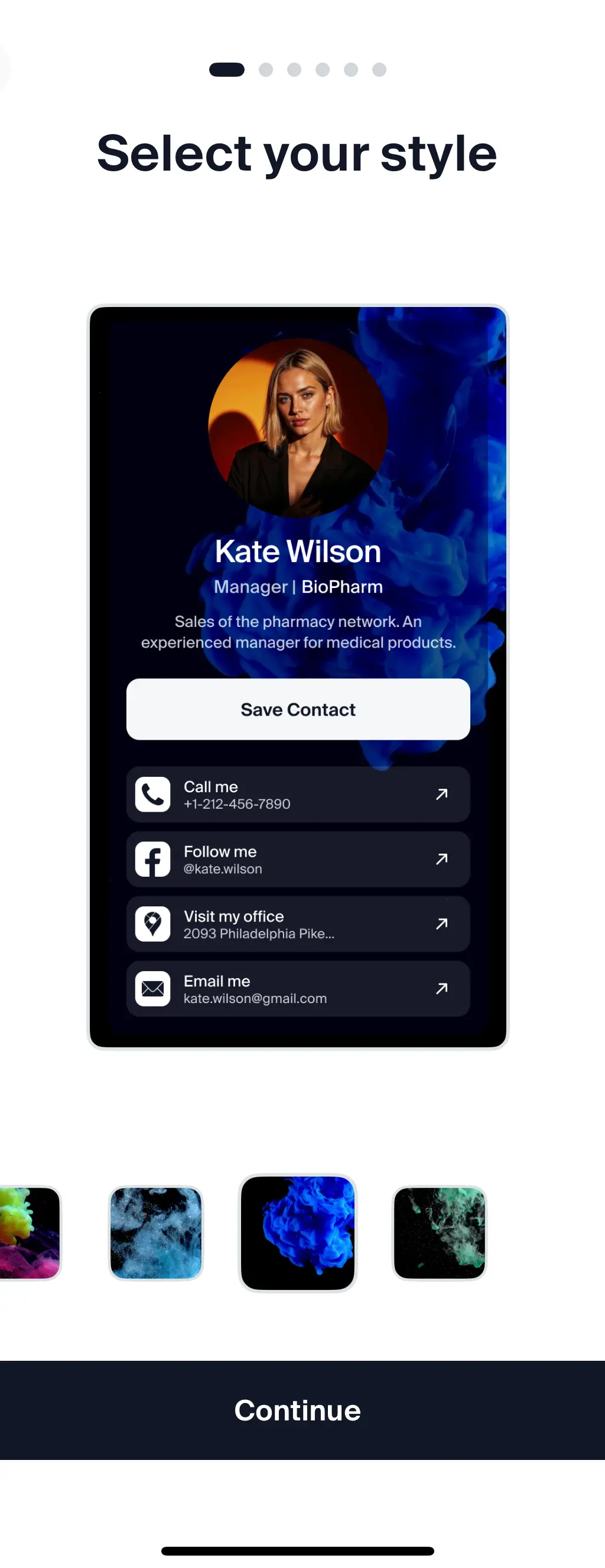Business Card Design Ideas - Deep Blue Fade Business Card