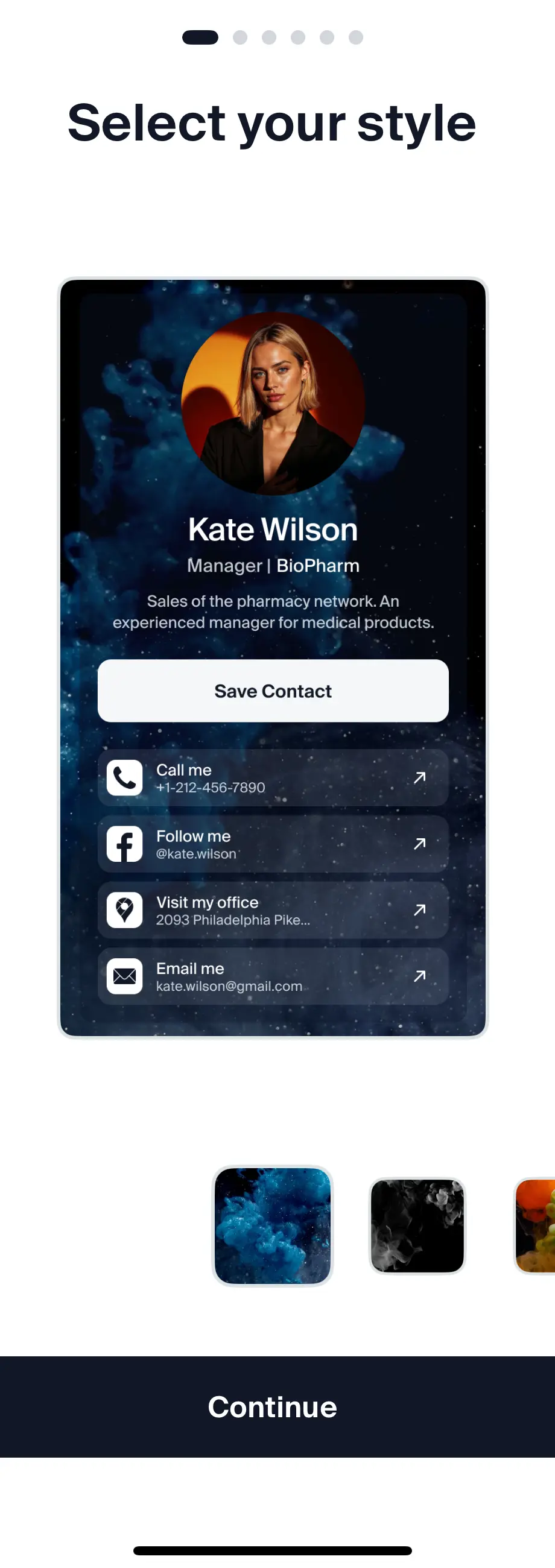 Business Card Design Ideas - Shimmering Blue