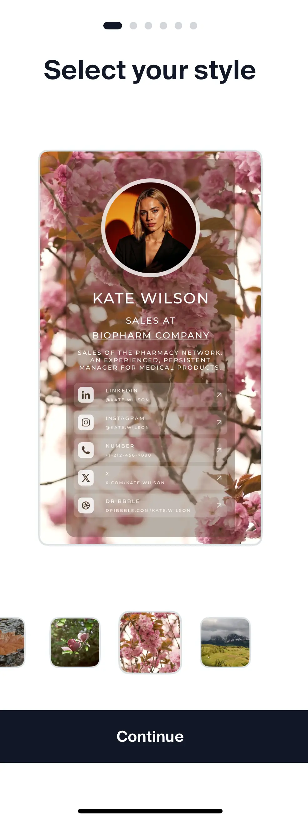 Business Card Design Ideas - Cherry Blossom Business Card