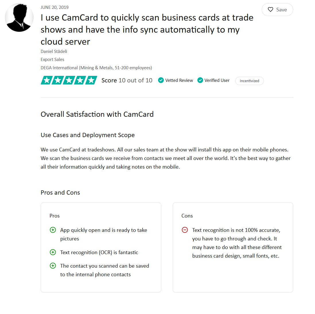 CamCard Pricing - Review #3